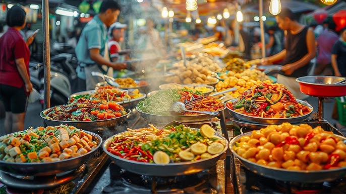 Cuisine locale sur un marché vietnamien
